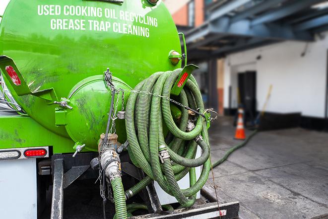 pump truck removing waste from a grease trap in Agawam MA